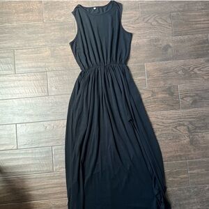 All black sleeveless maxi dress